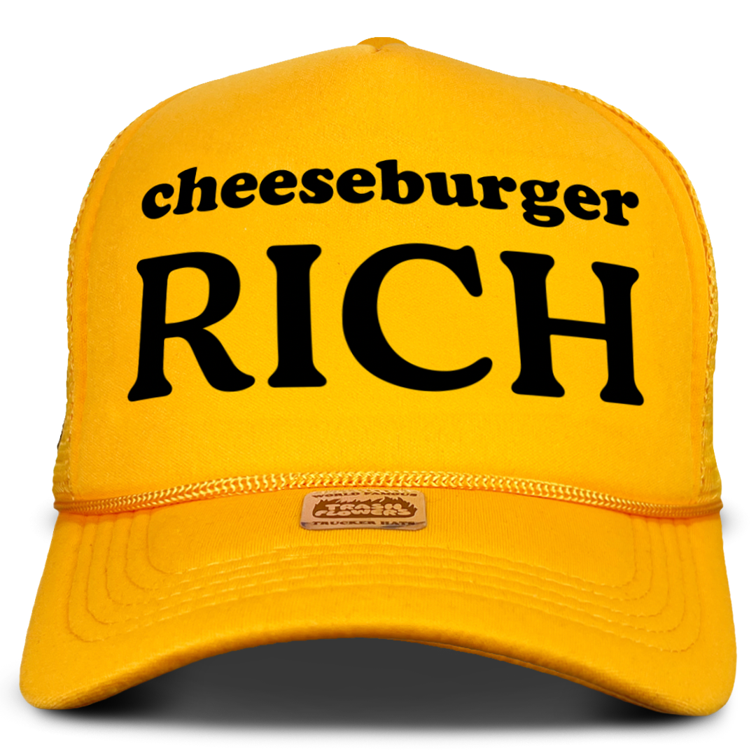 Cheeseburger Rich Trucker Hat