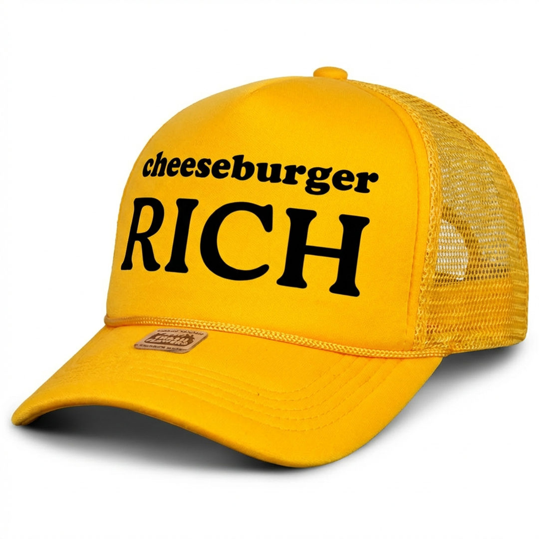 Cheeseburger Rich Trucker Hat
